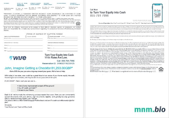 Zjednoczone Królestwo Wise Bank wyciąg z kredytu hipotecznego w formatach Word i PDF, 4 strony 3-4